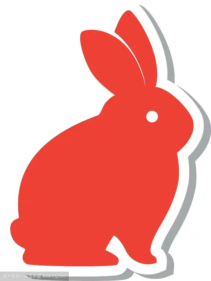 兔子剪影孤立图标