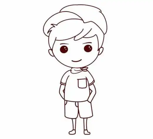 怎样画帅气的男生简笔画男生简笔画可爱 简单头像花栀子插画:男生简笔