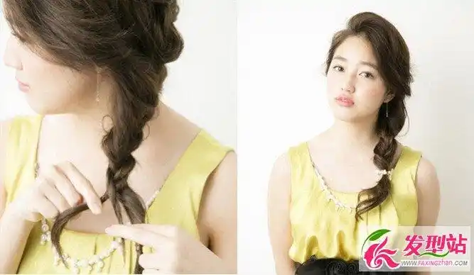 简单韩式单边麻花辫编发教程