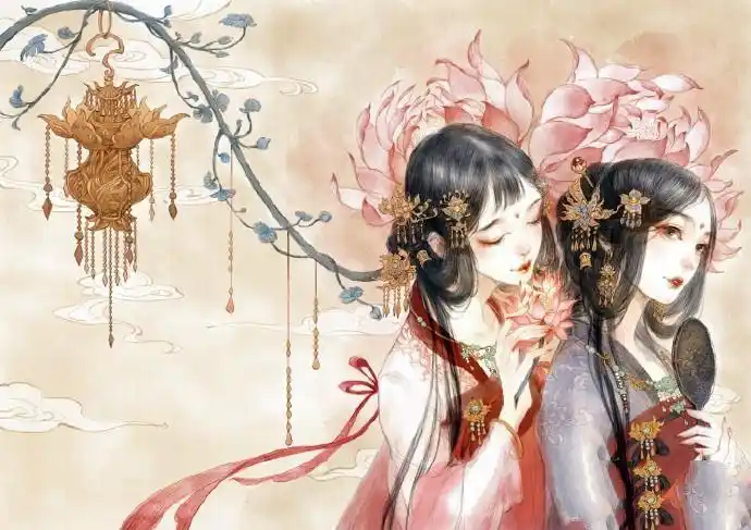 古风美女手绘过程图唯美古风手绘美女淡雅