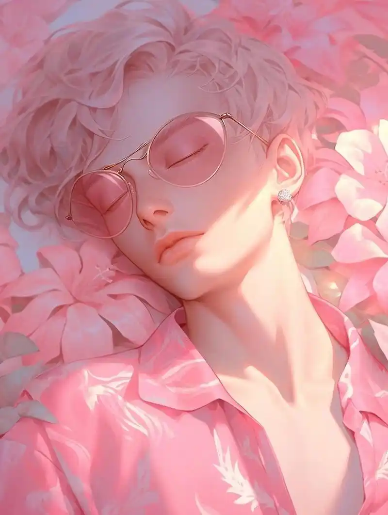 男生头像:男生穿上粉色系是什么感觉?评论下吧.#头像