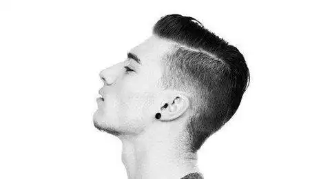 铲青侧分发型帅气式莫西干