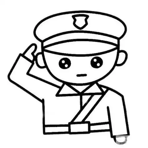儿童画怎么画军人简笔画步骤军人怎么画军人简笔画简单易画彩色敬礼的