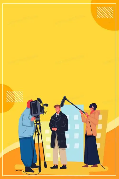 简约卡通新闻采访背景