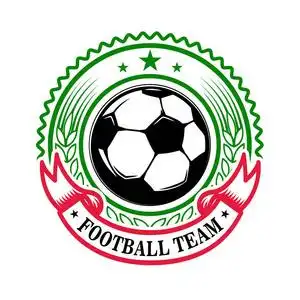 带有足球的徽章模板. 标志标签标志徽章的设计元素. 矢量插图照片