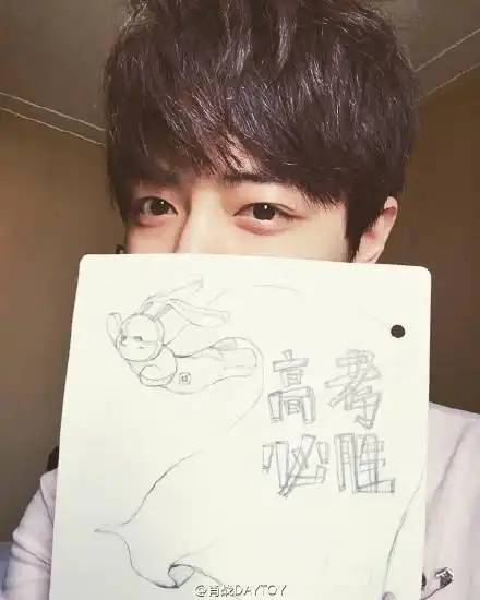 肖战高考加油手绘分享 转发这个战鲤逢考必过