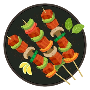 手绘美食烧烤肉串