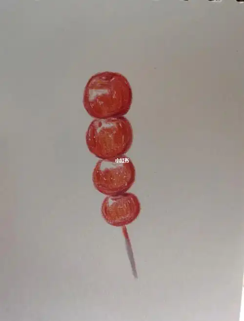 彩铅画糖葫芦