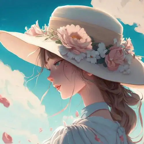 动漫女生玫瑰花系列头像图片