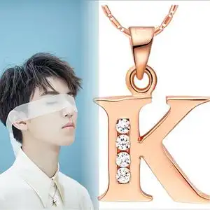 王俊凯同款k字母项链时尚钛钢不褪色挂坠饰品百搭情侣款锁骨链女