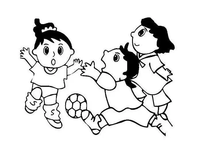 小朋友人物简笔画运动人物踢足球的小朋友们要如何画体育课简笔画大全