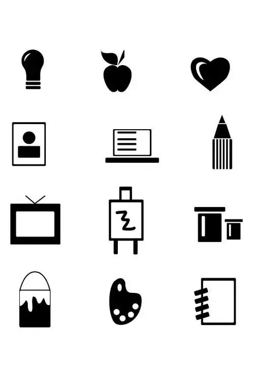 常用黑白图标集矢量素材