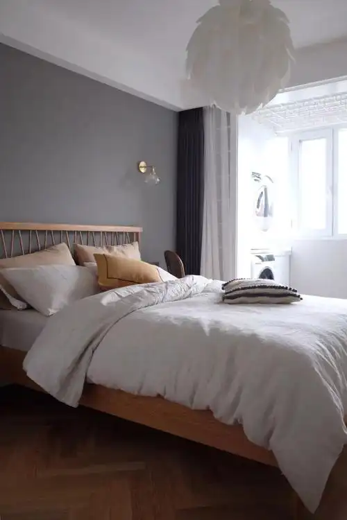 卧室墙面刷灰色漆,简约舒适,有气质