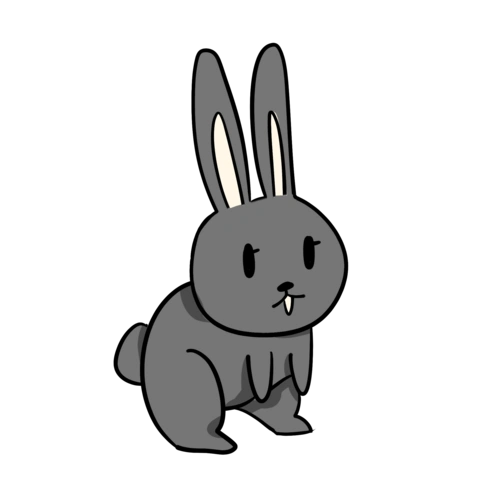 萌宠灰色兔子插画图片