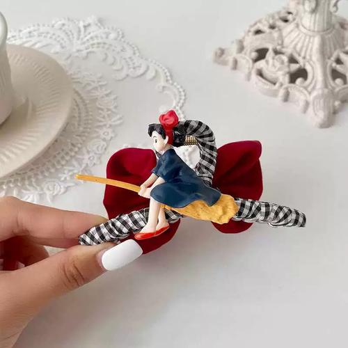 飞行日记可爱卡通女巫抓夹夏季蝴蝶结发夹女后脑勺盘发鲨鱼夹发饰