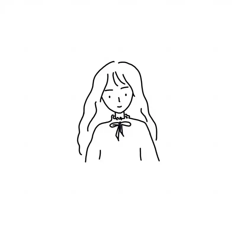 分享ins风简笔画女生头像