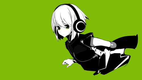 绿色,美丽的姑娘,动漫女孩,动漫绿色壁纸图片