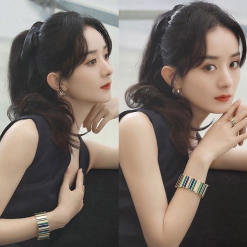 赵丽颖黑色大蝴蝶结发夹法式头饰头绳女高马尾发带发圈高级感发绳