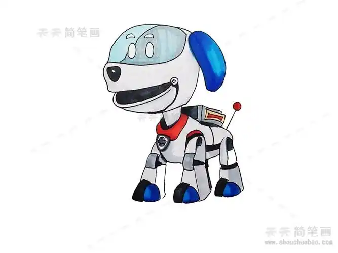 汪汪队机器狗简笔画,汪汪队机器狗简笔画模板,汪汪队机器狗简笔画教程