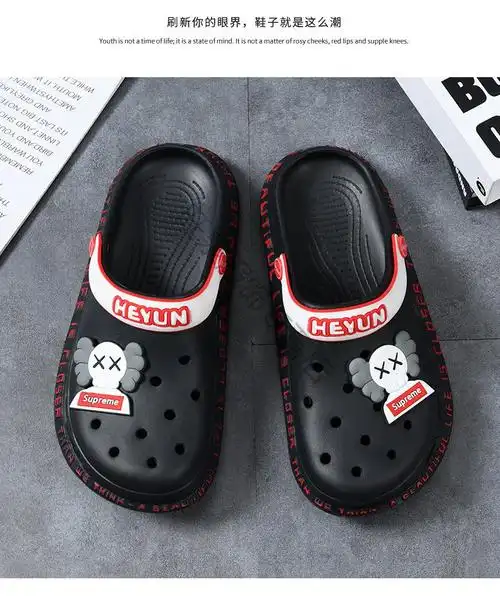 男士洞洞鞋夏季拖鞋男外穿厚底手术室软底包头防撞两用凉拖鞋圣雪莎