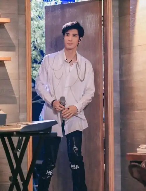 无论是少年气息的白衬衫还是摇滚范儿的舞台蓝色帽衫,王力宏
