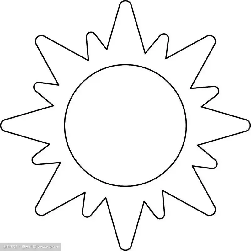 太阳太阳标志孤立的黑白