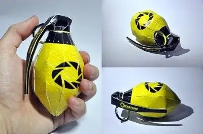 手雷纸模型 经典军事武器折纸 3d手工diy 简易儿童益智拼装玩具