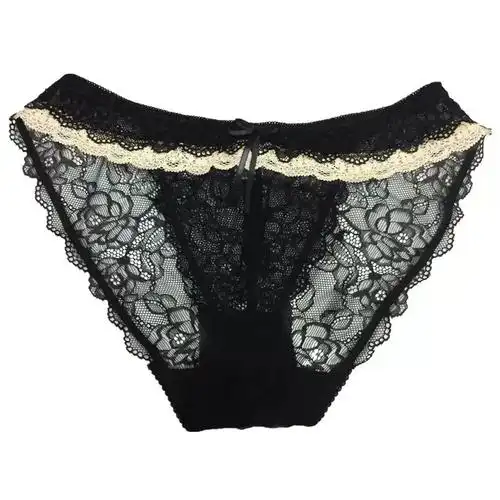 维多利亚内裤女透明火辣蕾丝微透女士内裤性感纯棉档三角裤女