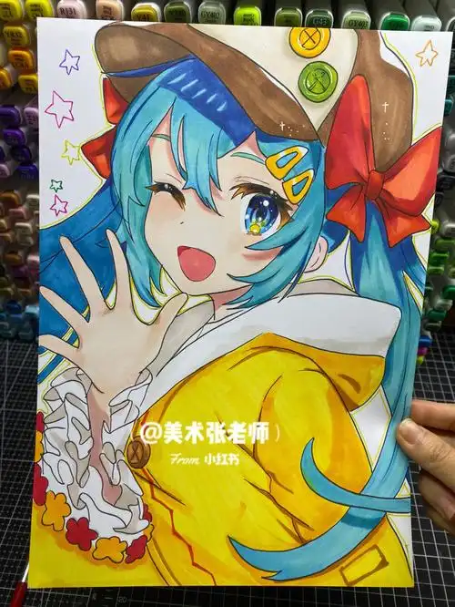 寻找小红书绘画大神  #手绘临摹  #动漫手绘  #动漫女孩  #马克适