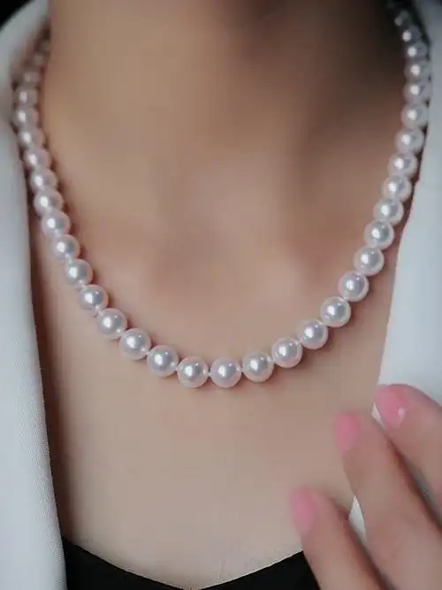 akoya海水珍珠项链859mm强光日本珠串链