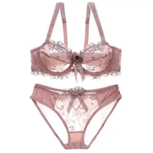 新品黛安芬超薄镂空内衣女蕾丝深v胸罩小胸聚拢文胸性感透视套装