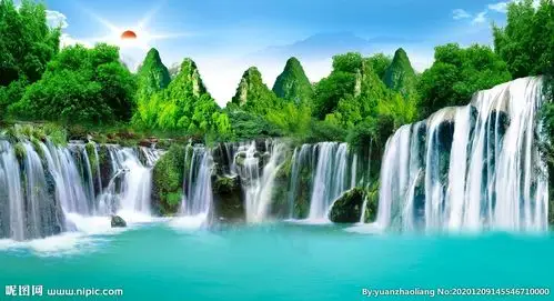 流水生财设计图__风景_psd分层素材_设计图库_昵图网nipic.com