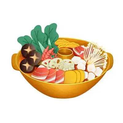 卡通手绘美食火锅元素原创插画素材