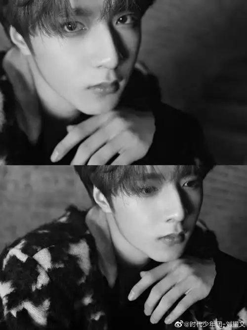 刘耀文黑白侧颜随拍##刘耀文苗银项链