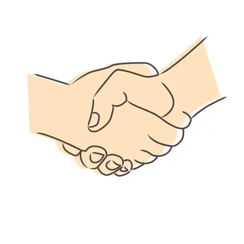 绘图的握手,握手的绘图.矢量插画