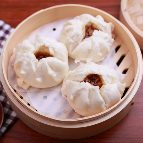 卡贝 笑口叉烧包6个 速冻早餐包子 广式早茶港式点心 广东叉烧包