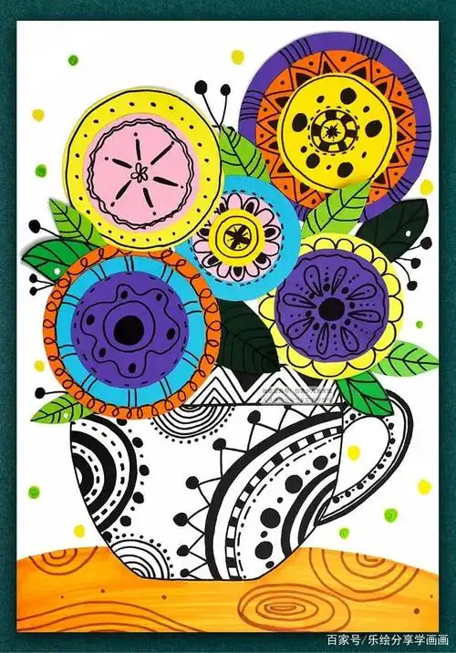 儿童画教程|创意线描课程参考《色块与线条的浪漫邂逅》