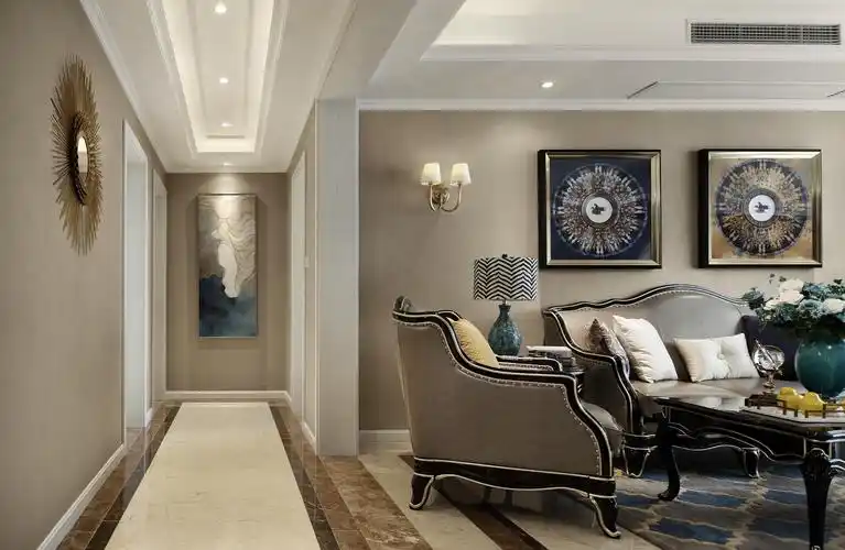 美式新古典三居客厅过道装修效果图