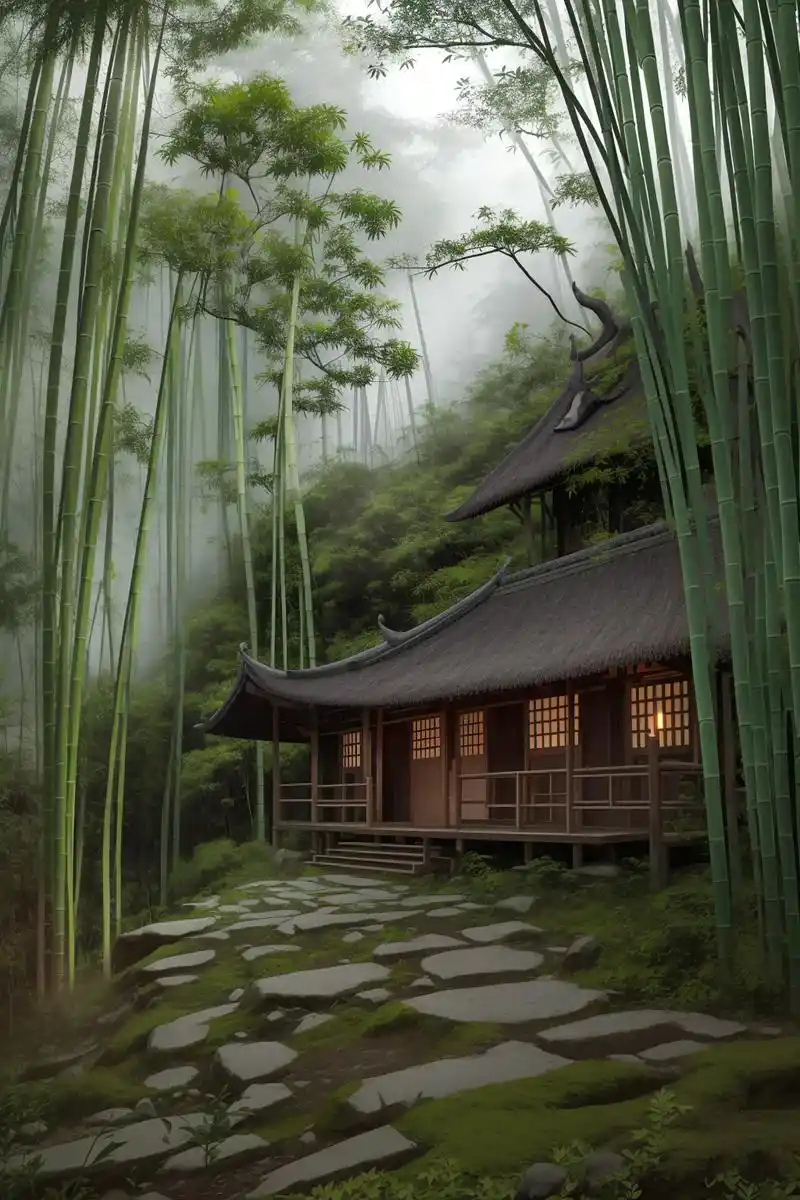 我想在竹林深处盖一间小木屋,过着安静且幸福的生活～#竹林深处 - 抖