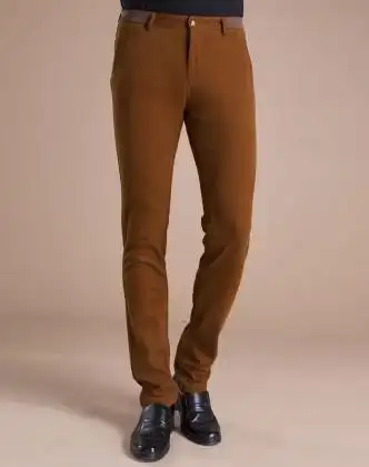 男咖啡色休闲裤