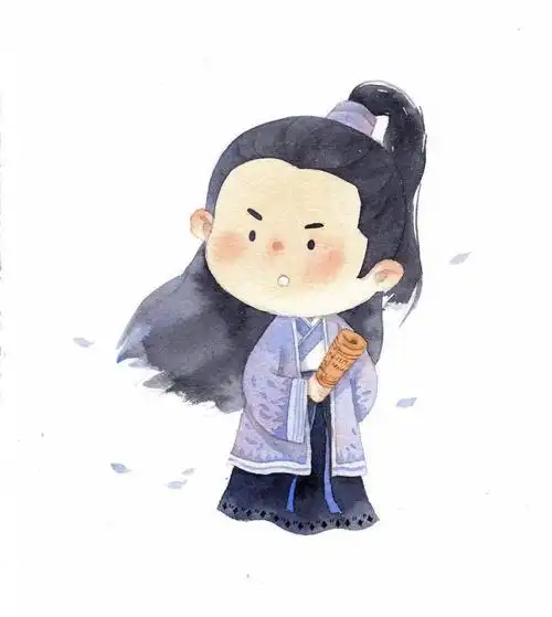 水彩教程画一个汉服小公子