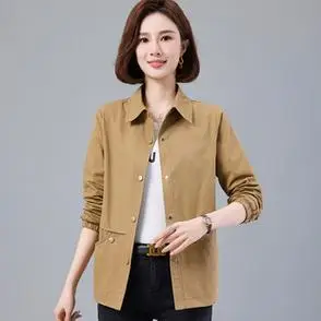 外套女短款洋气夹克2024新款宽松中年妈妈休闲上衣韩版大码春秋款