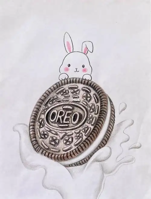 彩铅手绘奥利奥饼干