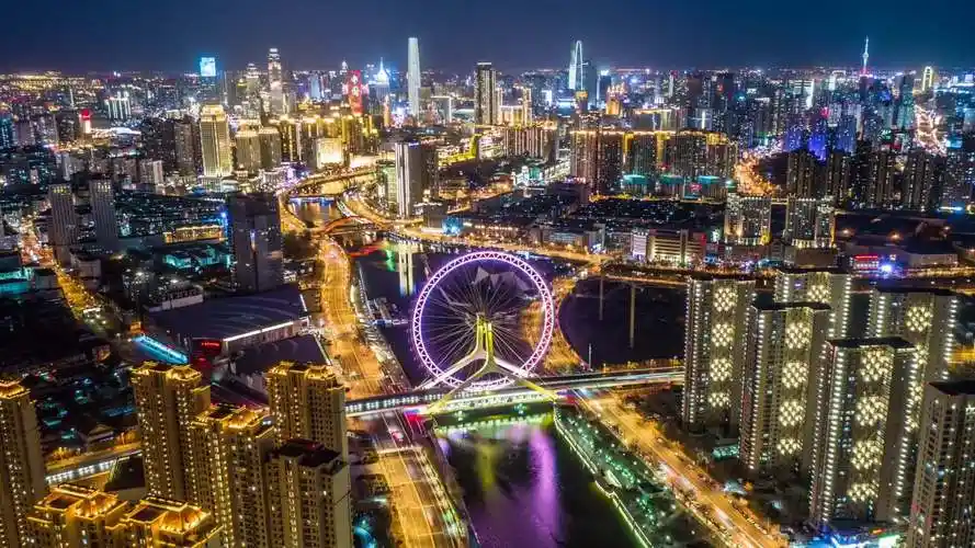 影像天津#@摄影师甄琦:第一次尝试航拍大范围延时摄影,大美天津.