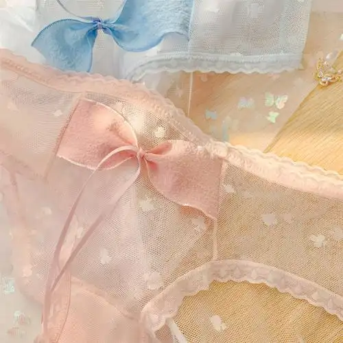 少女内裤初中生高中生日系网纱女士蕾丝内裤女无痕性感女生纯欲粉调