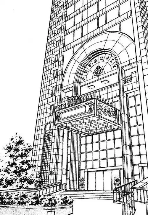 现代建筑场景线稿图片黑白cg二次元漫画背景参考城市街道背景线条