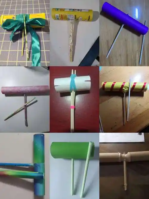 而我们让身边的打击乐器进入课堂,进而让学生自制简易乐器进课堂,最终