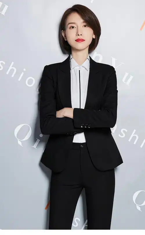 碧琢 西装春款职业装女套装新款黑正装套装工作服女大学生面试西服