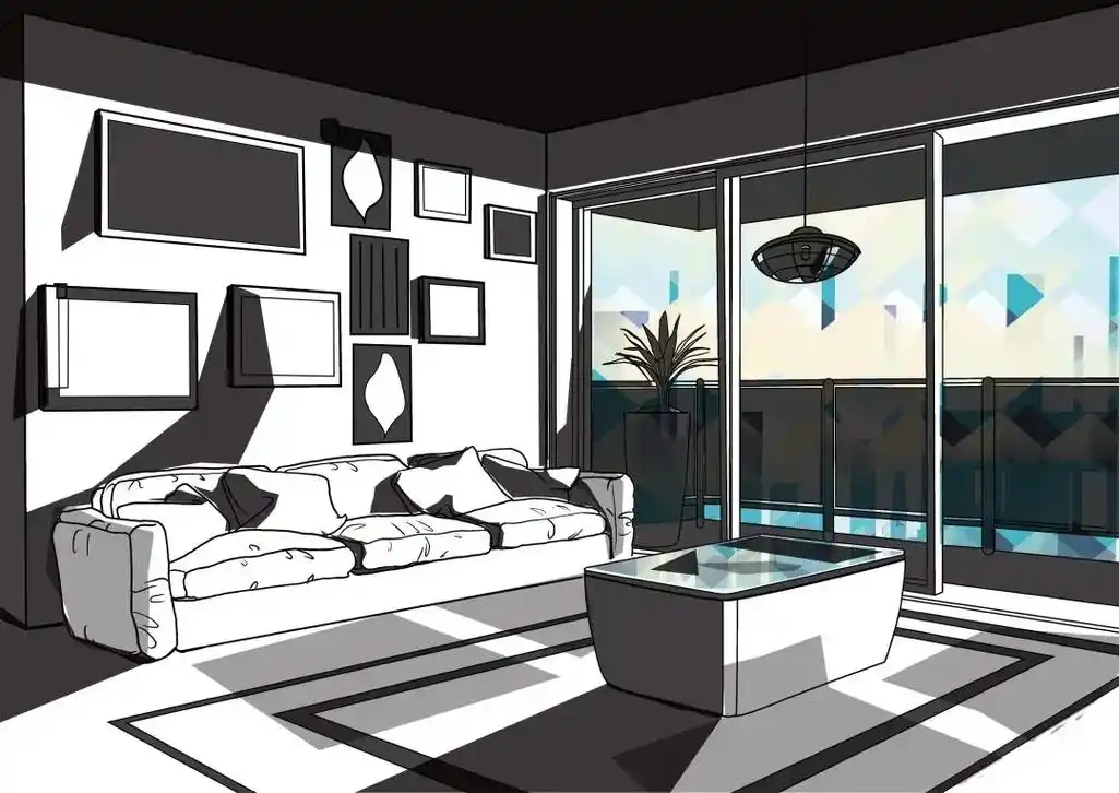 主题:场景灯光画场景线稿与风景搭配上灯光,灯光与画完美结合让 - 抖