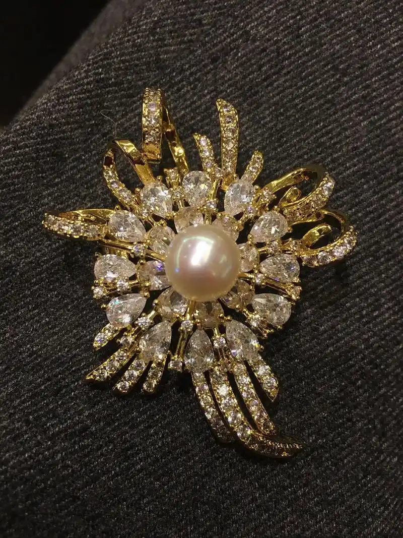 精工珍珠胸针 - 抖音
